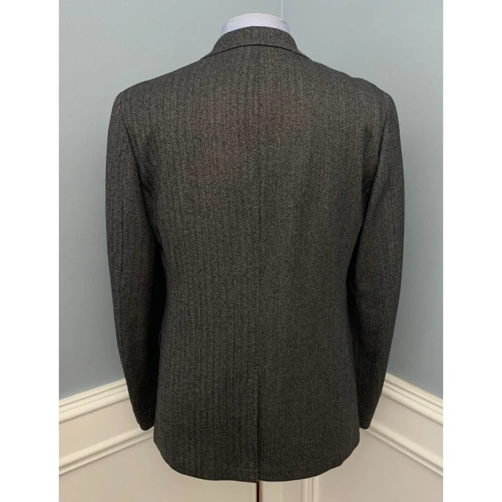 Donna Karen DKNY Blazer Mens 40R Wool Herringbone Tweed Jacket Sportcoat